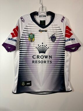 Melbourne Storm ISC NRL Rugby Jersey - Tigerair White, Purple, Black